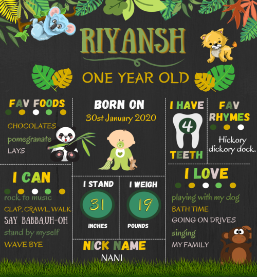Jungle Theme ChalkBoard